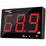 TestHelper 9.7'' Sound Level Meter Tester 30~130db 9.7'' Large Screen LCD Display Wall Hanging Type Decibel Noise Measuring with Alarm (Sound Level Meter)