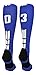 MadSportsStuff Player Id Jersey Number Socks Over The Calf Length Royal and White