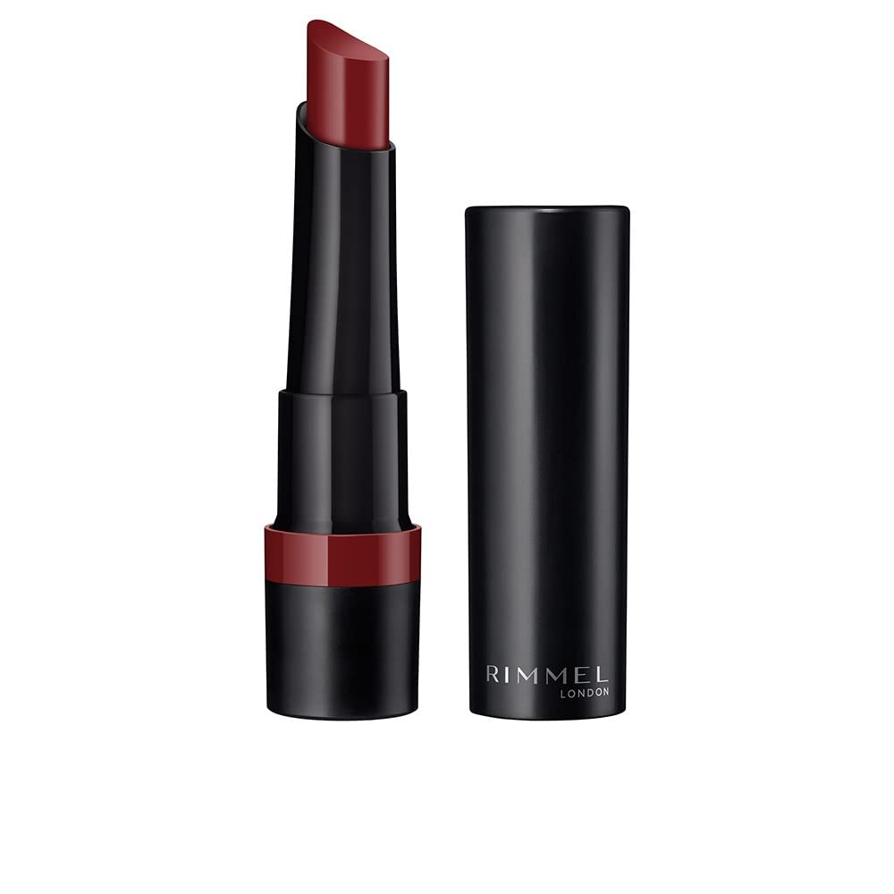 RIMMEL LONDON - Lasting Finish Matte Lipstick - All-Day Intense Lip Color with Exclusive Ruby and Diamond Complex - Natural Soft Matte Finish - Glides On Seamlessly - 530 Hollywood Red - 14oz