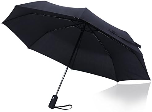 Umbrella Windproof To 65 MPH - Auto Open &amp; Close - Compact Umbrella Black Sky Blue Color
