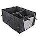 EZOWare Trunk Organizer Cargo Trunk Collapsable Storage Container Bin Box with Handle for Minivan, Vans, Cars, SUV Rear or Backseat - Black