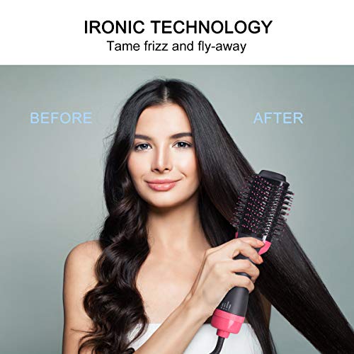 Hair Dryer Brush, 2-in-1 One-Step Hair Dryer & Volumizer Multi-functional Negative Ion Hair Straightener Curler Brush Reduce Frizz and Static for All Hair style - Thumbnail 3