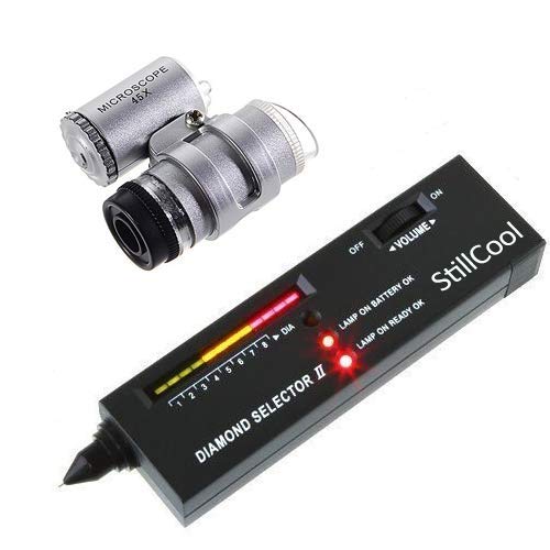 Diamond Tester II V2 Selector Gemstone Jewelry Gems Tool with Case (Diamond Tester & LED Loupe)