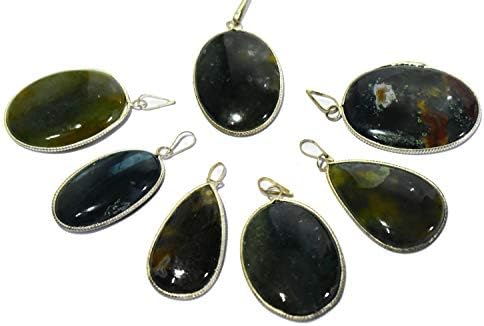Cabochon Pendant - Blood Stone 3 Piece Natural Healing Reiki Crystal Stone
