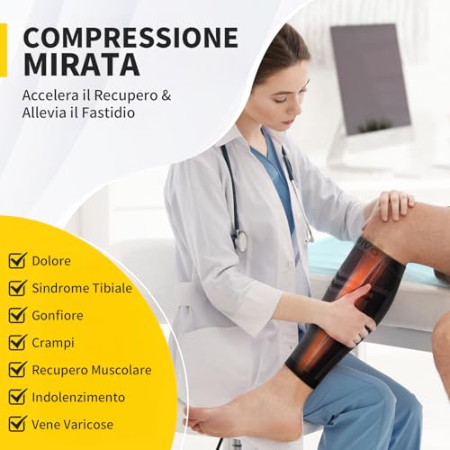CAMBIVO Compression Calf Men Women x2, Graduated Compression Socks, Compression Knee Highs, Elastic Compression Socks for Sports, Football, Running, Cycling, Leg Circulation, Varicose Veins