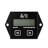 Nine-Rong LCD Gasoline Inductive Tachometer Resettable Tach/Hour Meter for Paramotors, Microlights, Marine Engines - Inboards and Outboard Pumps, Generators, Mowesr,