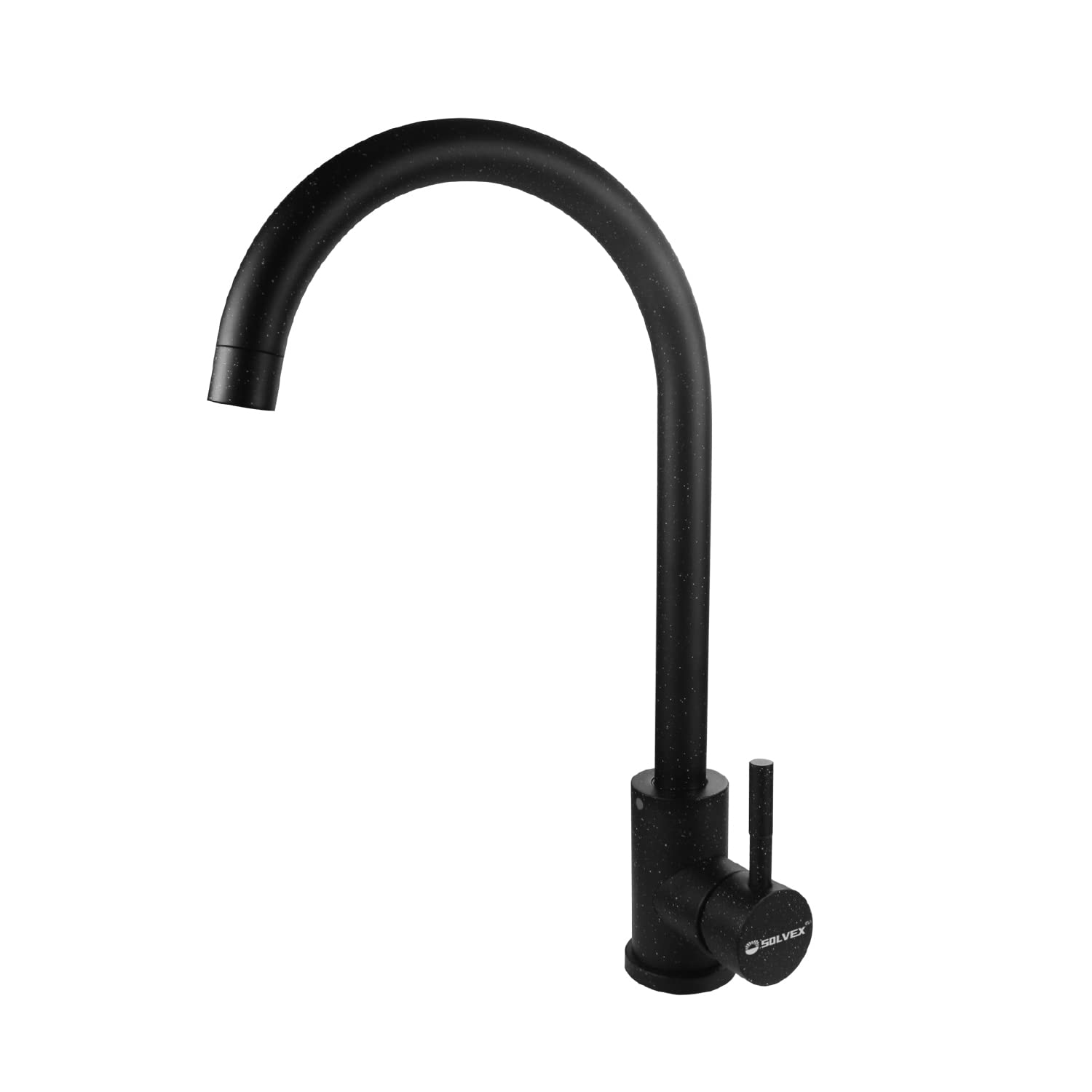 SOLVEX Single Handle Kitchen Taps for Sink, Kitchen Faucet Stainless Steels, Sink Taps Brushed Nickel with Supply Hose, Black Surface, SP-10020-N