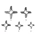 Cross-Shaped Professional Stainless Steel Kitchen Food Meat Grinder Blade Mincers Knife Cutter Replacement for Grinders(#10)