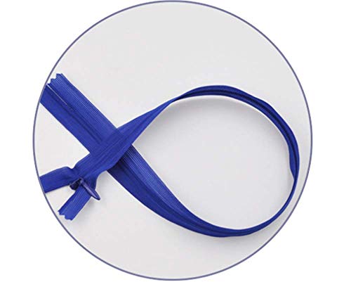 50pcs Long Nylon Invisible Zippers for DIY Sewing Back Dress Cushion Tailoring Accessories Tailor Tool (Royal Blue, 18inch)
