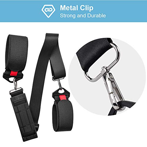 GREENEVER Ski Strap,Ski Carrier,Ski Straps and Pole Carrier,Ski Carrier Strap to Free Your Hands and Transport Your Ski Gear Everywhere You Go - Great for Families-Adults and Kids- Ski Carriers