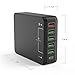 ALZN USB Type-C, 50W 6-Port USB Charger QC3.0 Intelligent Desktop Fast Charging Station with Smart IC Tech