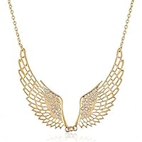 XSWZAQ Fashion Sweet Temperament Diamond Angel Wings Necklace Short Paragraph Fake Collar Hollow Versatile Accessories