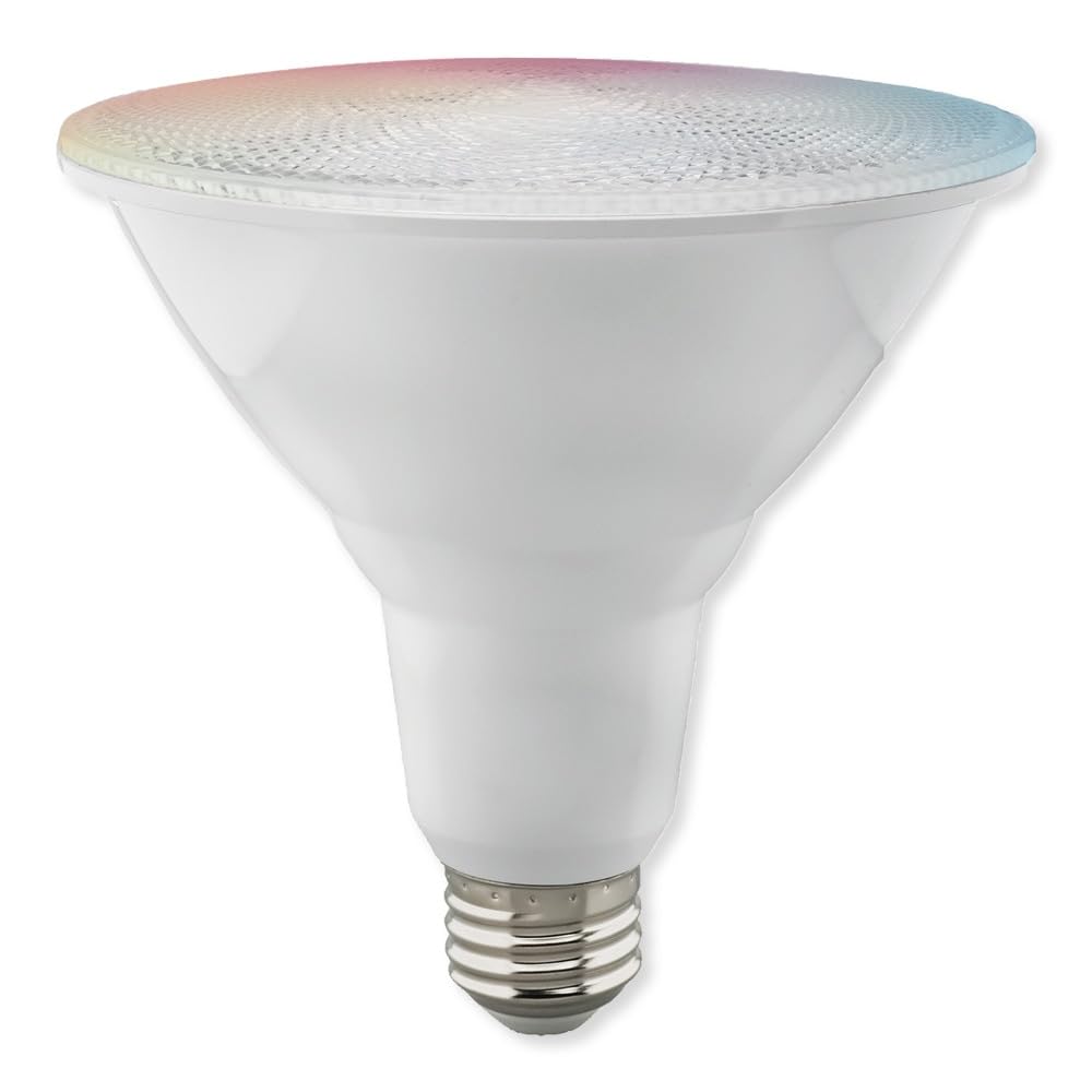 Photo 1 of Satco S11258 Starfish 15-Watt WiFi Smart LED Light Bulb, Works with Siri, Alexa, Google Assistant, SmartThings, 2700K-5000K, PAR38, 1200 Lumens, White