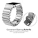Oittm Watch Band for Apple Watch Series 4, 44mm/42mm Stainless Steel Replacement Strap Link Bracelet Metal iWatch Band with Double Button Folding Clasp for Apple Watch 4/3/2/1 44mm/42mm (Sliver)