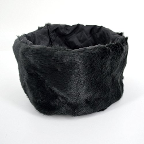 YAOSEN Women Winter Faux Fur Hat Russian Cossack Style Headband Ear Warmer, Black
