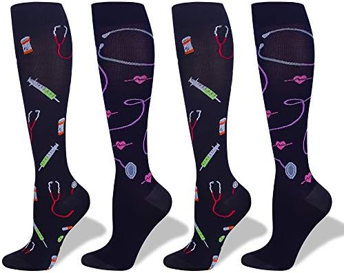 Compression Socks for Women Nurse, 2/3 Pairs, Graduated 20-30 mmHg Knee High Stocking, Fits for Nurse, Doctor, and Pregnancy, Reduce Fatigue, Swelling, Shin Splints