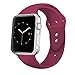 iGK Sport Band Compatible for Apple Watch 38mm, Soft Silicone Sport Strap Replacement Bands Compatible for iWatch Apple Watch Series 3, Series 2, Series 1 38mm Wine Red Small