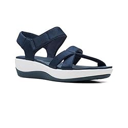 Clarks Women's Ankle-Strap Sandal, Navy, 7.5