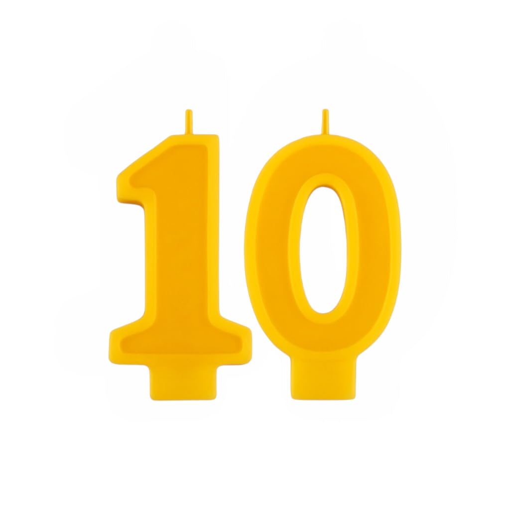 Photo 1 of 100% Pure Beeswax Number Birthday Candles – Natural, Hand-Poured, Non-Toxic – Eco-Friendly Cake Topper for Birthdays or Celebrations (10)