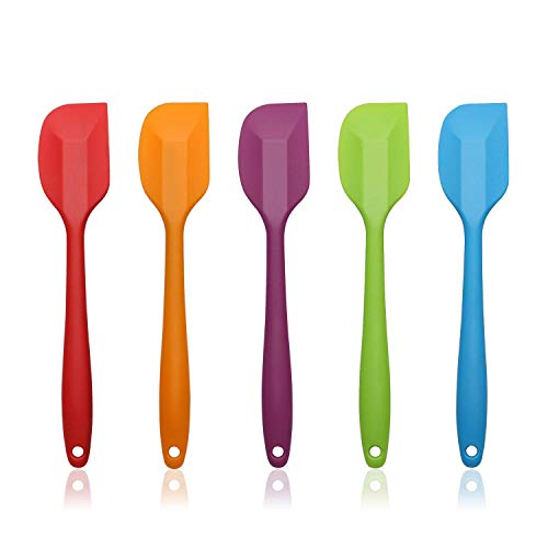AEMIAO 5 - Piece Flexible Silicone Spatula Set Heat-Resistant No-Stick Rubber Spatulas Scraper Baking Spatula Spoon With Stainless Steel Core (5 Pack)