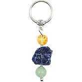 BIIQAKOO Natural Crystals Keychain Gift for New Beginnings Gifts for Coworker Friend Anxiety Relief Keychains for Women