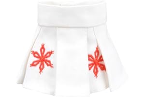 E-TING Santa Clothing for elf Doll Christmas Decoration (White Embroidered Skirt)