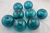 8 Pcs Aqua Blue Reproduction Glass Float Fishing Buoy Ball 4