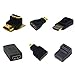 6 HDMI Cable Adapters KIT: HDMI Right Angle Adapter Female to Female , HDMI Female to HDMI Female Adapter Coupler , HDMI Female to Micro HDMI Male Adapter , HDMI Male to HDMI Male Adapter Coupler , HDMI Female to Mini HDMI Male Adapter , HDMI Right Angle primary