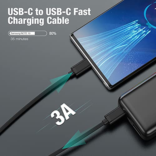 USB C to USB C Cable 60W 5 Pack[3/3/6/6/10FT] UPoweradd Type C Fast Charging Cable Compatible with Samsung Galaxy S21 S21+ S20+ S10 Note 20 Ultra 10, MacBook Air/Pro, iPad Pro/Air 2020, Pixel 4/3 XL