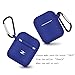 ZALU Compatible for AirPods Case with Keychain, Shockproof Protective Premium Silicone Cover Skin for AirPods Charging Case 2 & 1 (AirPods 1, Blue)