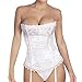 Shymay Women's Corset Tops Overbust Steel Boned Satin Wedding Dress Corset Bustier