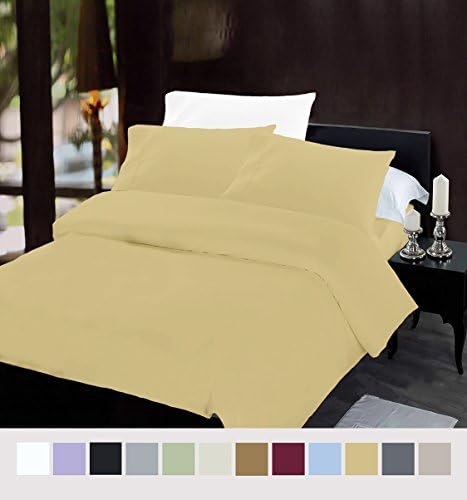 iCOVER BEDDING PLATINUM 1800 COLLECTION BRUSHED MICROFIBER BEDDING SET,Wrinkle,Fade resistant,3Pc Bed Duvet Cover Set(Full/Queen,camel):1Duvet Cover(tie at corners)+2standard Pillow Cases
