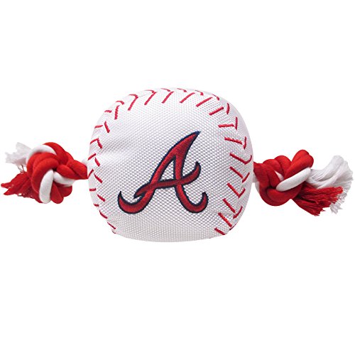 Pets First MLB Atlanta Braves Dog Nylon Baseball Rope Toy