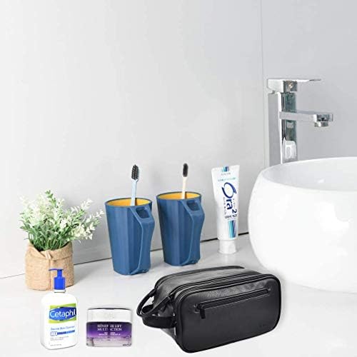 Loteaf Toiletry Bag for Men PU Leather Water-Resistant Travel Toiletry Bag Organizer Dopp Kit for Toiletries Accessories (Black) 7 Loteaf Toiletry Bag for Men PU Leather Water-Resistant Travel Toiletry Bag Organizer Dopp Kit for Toiletries Accessories (Black)