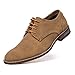 Jivana Men's Suede Oxford Dress Shoes Casual Shoes for Men Lace Up Dark Grey/Brown