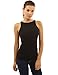 PattyBoutik Women's Crew Neck Sleeveless Ribbed Knit Top (Black M)