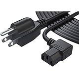 Pwr 3 Prong LCD TV AC Power Cord Cable: UL Listed Extra Long 12 Ft L-Type Plug Replacement for Vizio Samsung Toshiba Sony Panasonic Lg Dell Monitor Plasma DLP LED Screen Ps3 Xbox 360 Epson Printer