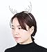 VOGUEKNOCK Christmas Headband Reindeer Antlers Crystal Paved Delicate Metal Headband Silver