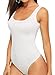Tanbaby Mangopop Women's Backless Bodysuit Jumpsuits (White, Small)