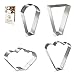Foose Brand Cookie Cutters 4 Piece Platter Cookie Cutter Set 3 3/8 inTrapezoid, 4 in Teardrop Round, 3 in Clam and 4.5 in Fan Three Bumps, USA Made