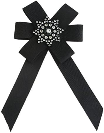 Satin Ribbon Bowknot Brooch Pin Necktie Ribbon Pre Tied Neck Tie Wedding Party Bow Tie(Style 9)