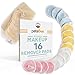 Reusable Makeup Remover Pads Pure Cotton - 16 Pack Bamboo Velour Face Wipes with Mesh Laundry Bag - PataBee Zero Waste Eco-Friendly Natural Face & Skin Care - Sustainable Facial Toner Cleansing Rounds