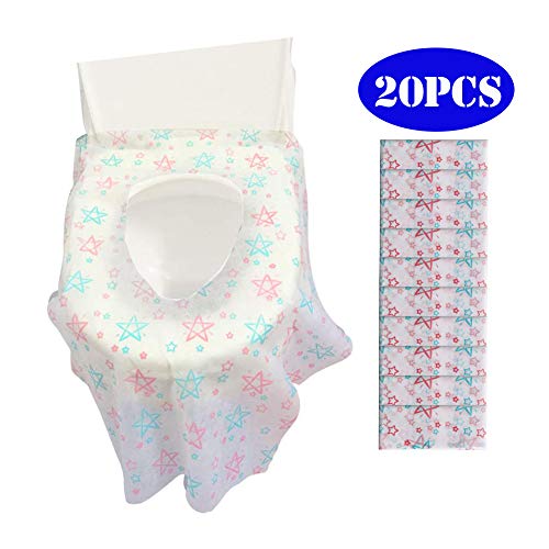 20 Packs XL Toilet Seat Covers -Disposable Full Cover Travel Potty Shields for Adult, The Pregnant, Kids Potty Training- Individually Wrapped Portable