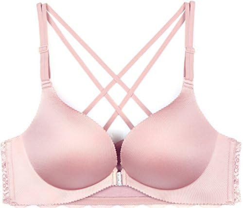 Cross-back bra shoulder straps with beauty/wireless pop-up bra/ seamless buckle lace underwear before-D 70A