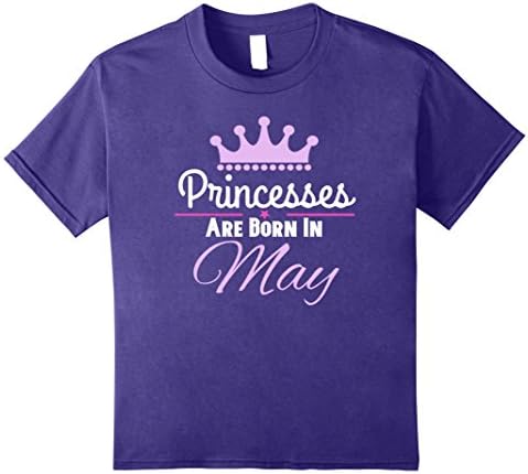 Kids Princesses Are Born In May T-Shirt 10 Purple