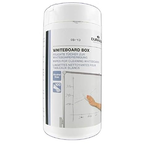 Durable 575902 Whiteboard Clean Reinigungstücher, Spenderbox à 100 Stück weiß