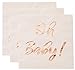 Baby Shower Napkins - 100 Pack White Disposable Paper Luncheon Napkins with Rose Gold Foil