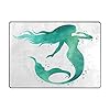 ALAZA Mermaid Watercolor Silhouette Area Rug Rugs for Living Room Bedroom 7' x 5'