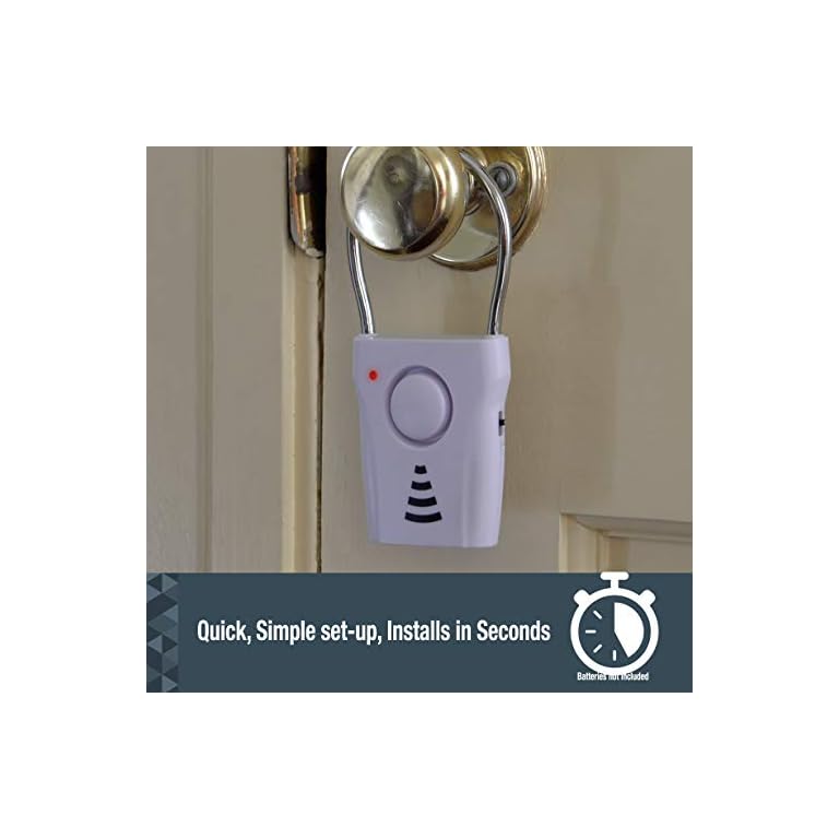 SABRE Door Handle Alarm 110dB Door Alarm for Home Security Audible