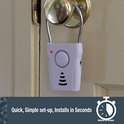 SABRE 110dB Door Handle Alarm, Extremely Loud Wireless Alarm Audible Up